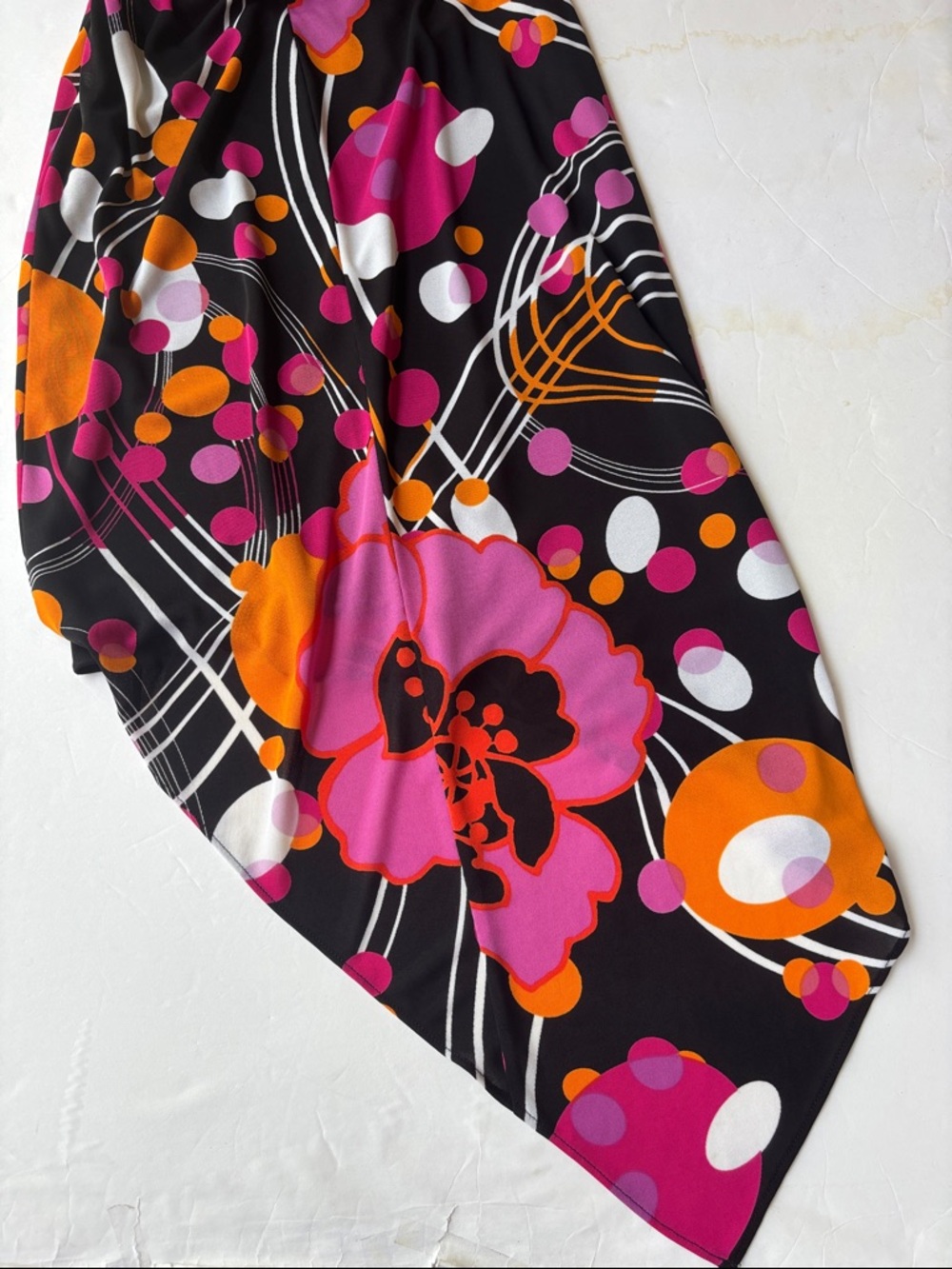 90’s Vintage David Meister Halter Dress Designer Retro Y2K Asymmetrical Midi - Picture 13 of 17